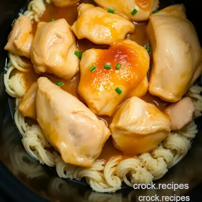 Sticky Sweet Honey Garlic Chicken in the Crockpot presentation