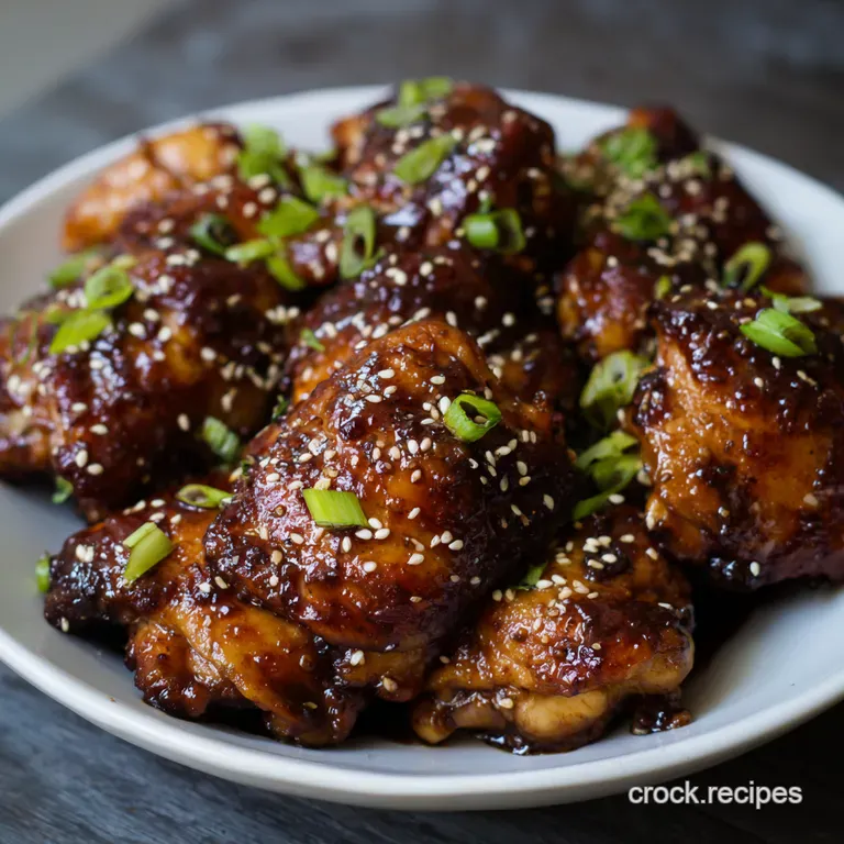 Sticky Sweet Honey Garlic Chicken Thighs (Slow Cooker Magic!) presentation