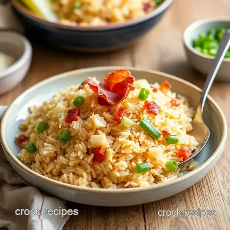 Bacon Fried Rice with Crunchy Cabbage presentation