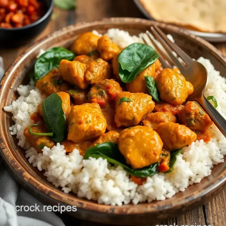 Quick and Flavorful Stir-Fry Chicken Balti with Spinach presentation