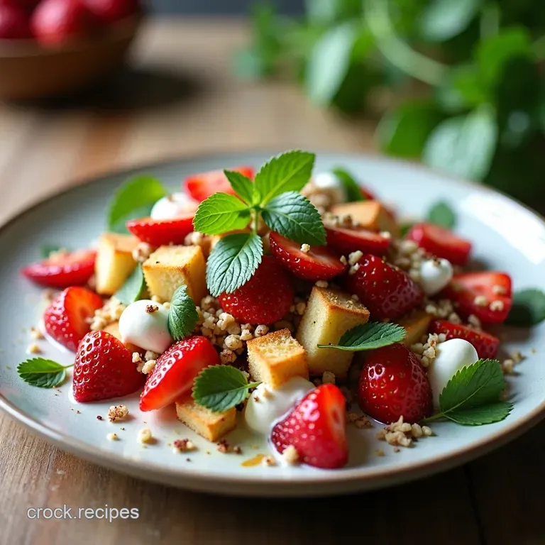 Strawberries Cream Panzanella Salad
