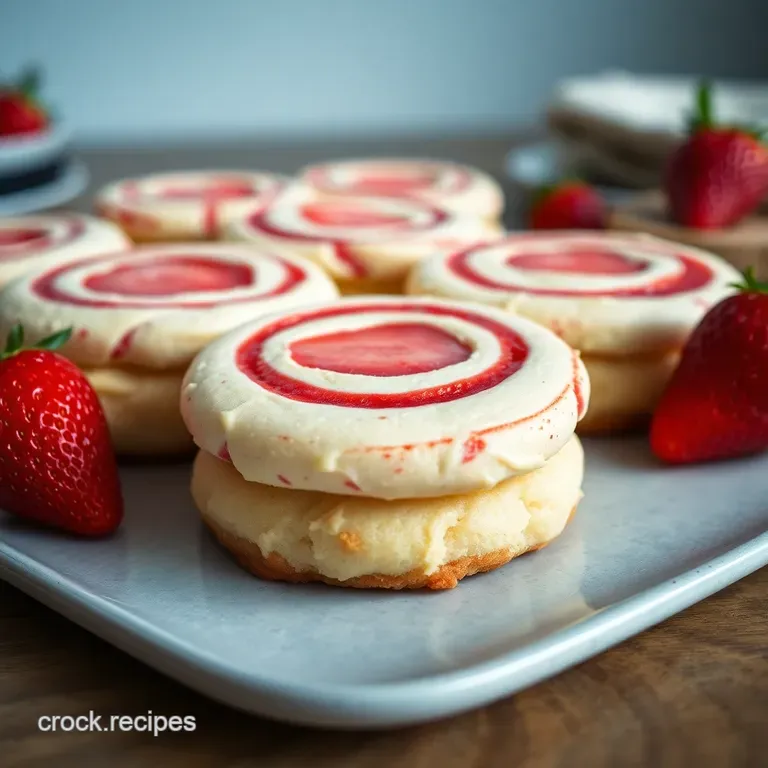 Strawberry Swirl Cheesecake Cookies presentation