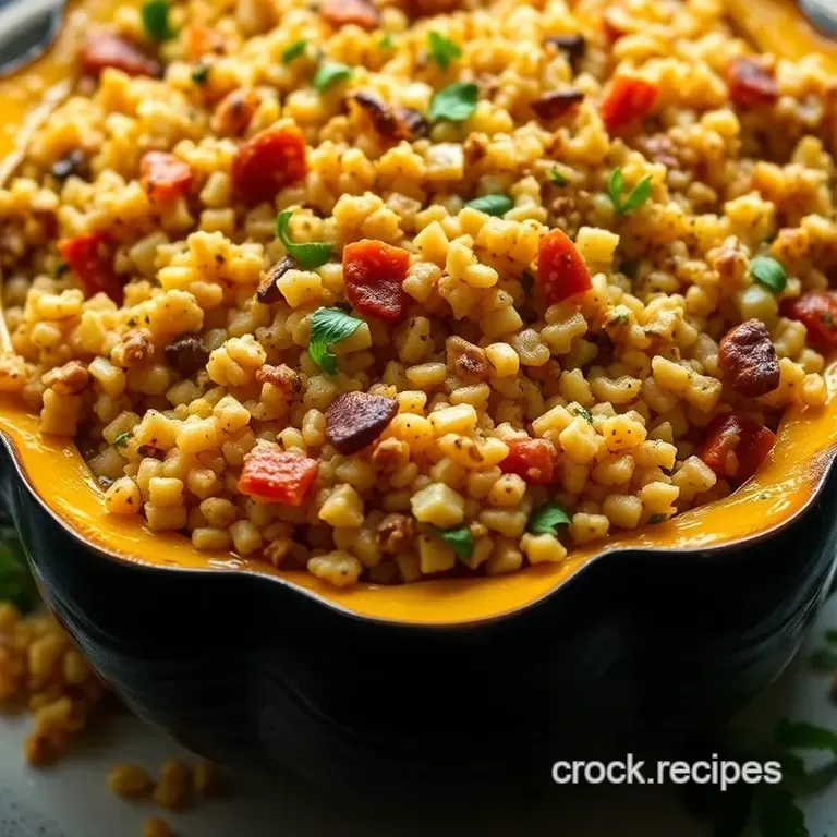 Stuffed Cousa Squash with Quinoa and Spices presentation