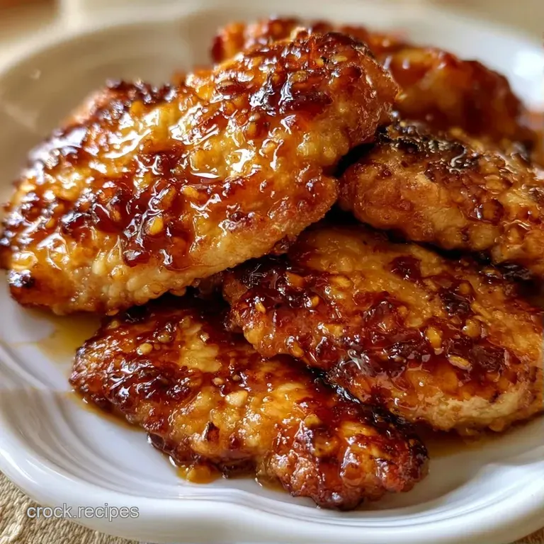 Seared chicken thighs coated in a glistening amber glaze, served with steamed broccoli on a matte black plate.