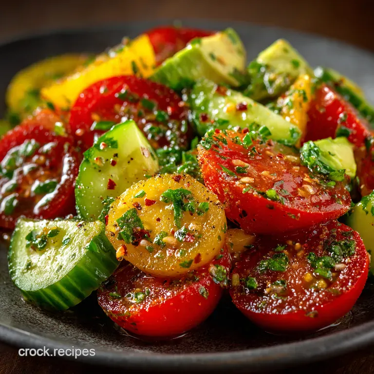 Summer Garden Confetti Salad Cucumber Tomato Avocado
