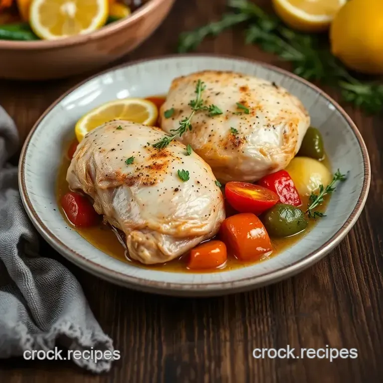 Citrus Herb Roasted Chicken with Colorful Veggies presentation
