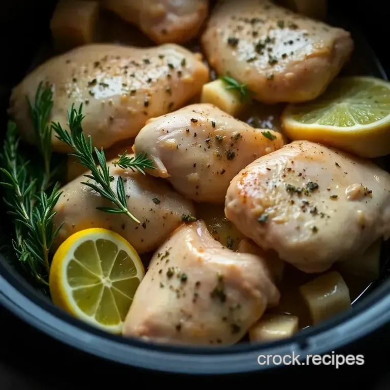 Sun-Kissed Lemon Herb Chicken in the Crock Pot presentation