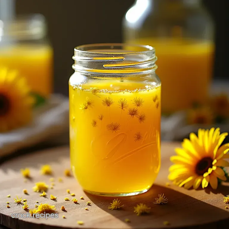 Sunshine Syrup Homemade Dandelion Nectar presentation