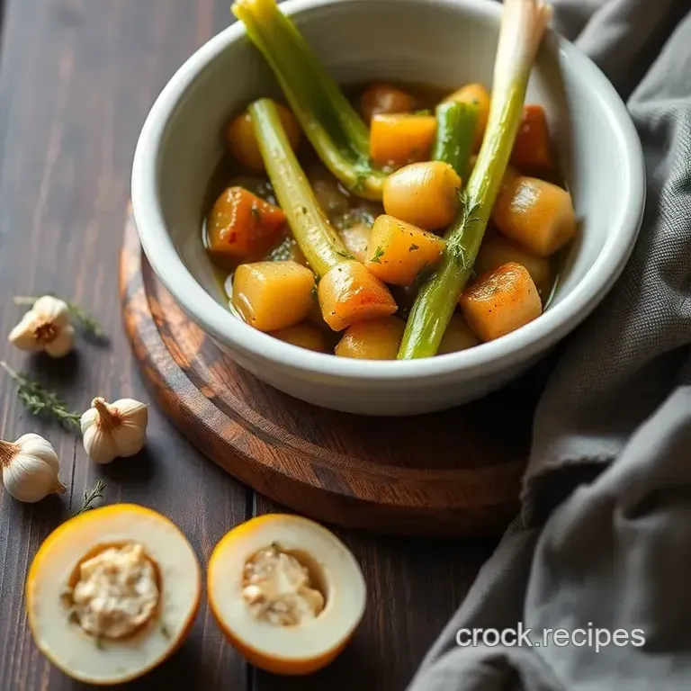 Savory Braised Leeks with Garlic & Thyme presentation