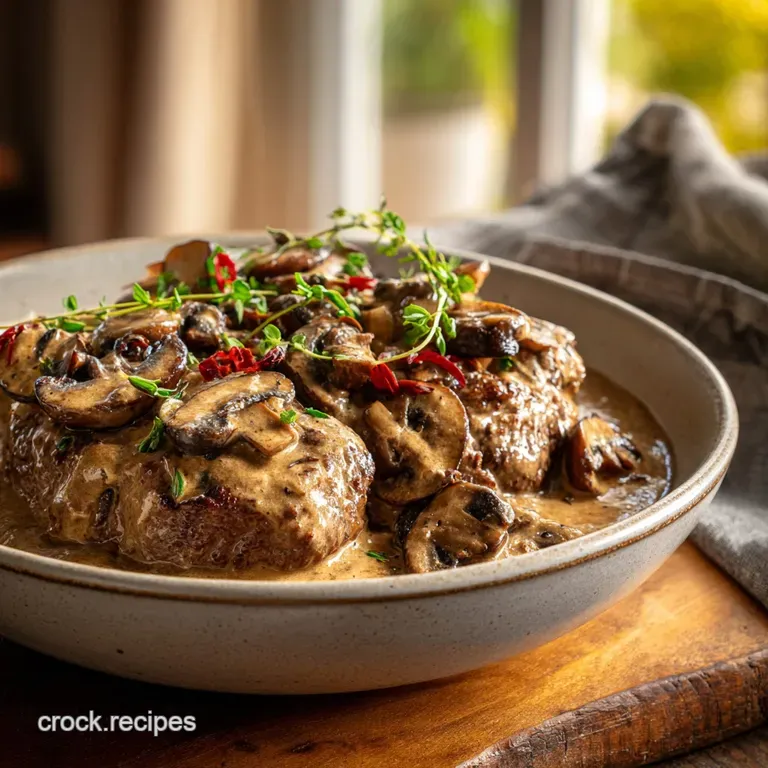 Instant Pot Cube Steak with Creamy Mushroom Sauce: So Tender So Easy presentation
