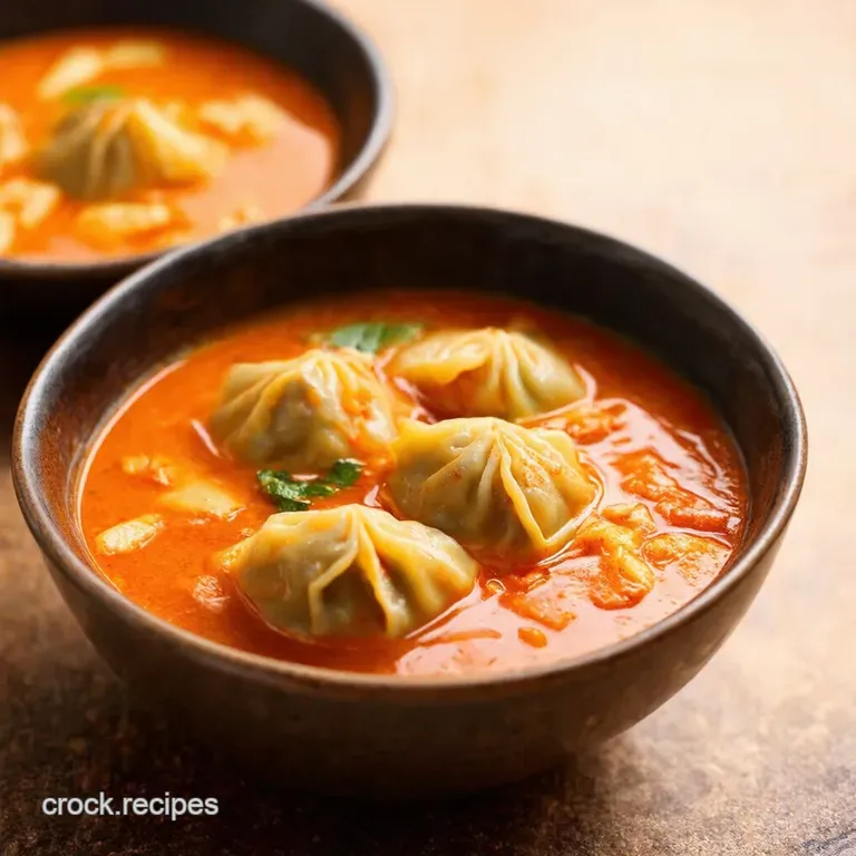 Thai Red Curry Dumpling Soup Easy Weeknight Winner presentation