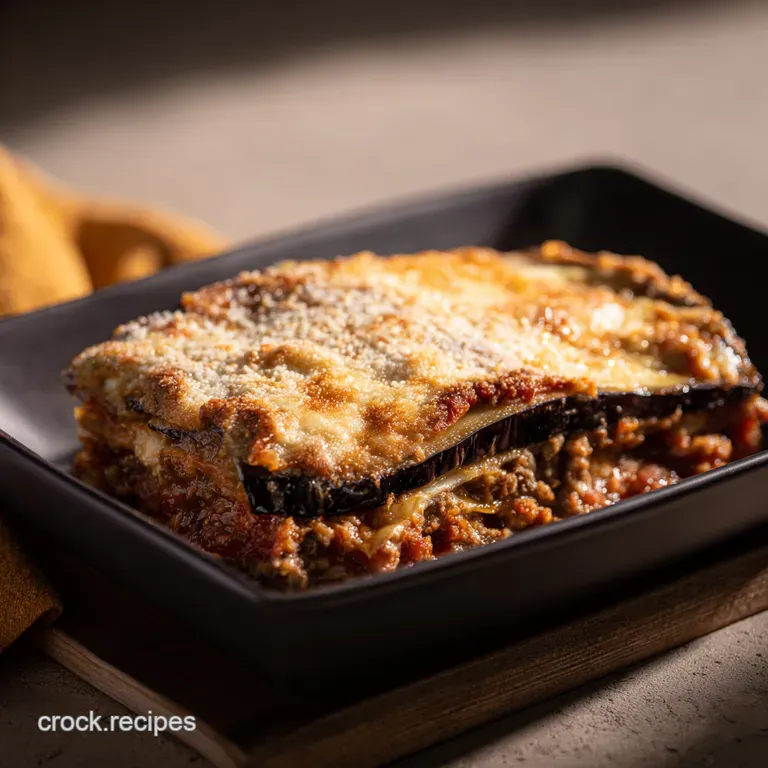 The Magnificent Meatless Eggplant Lasagna presentation