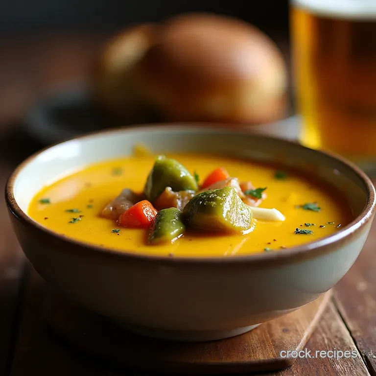 The Proper Pub Lunch Hearty Cheesy Vegetable Leek Soup presentation