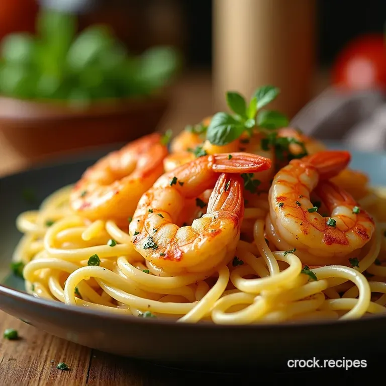 The Ultimate 20Minute Garlic Butter Shrimp Linguine presentation