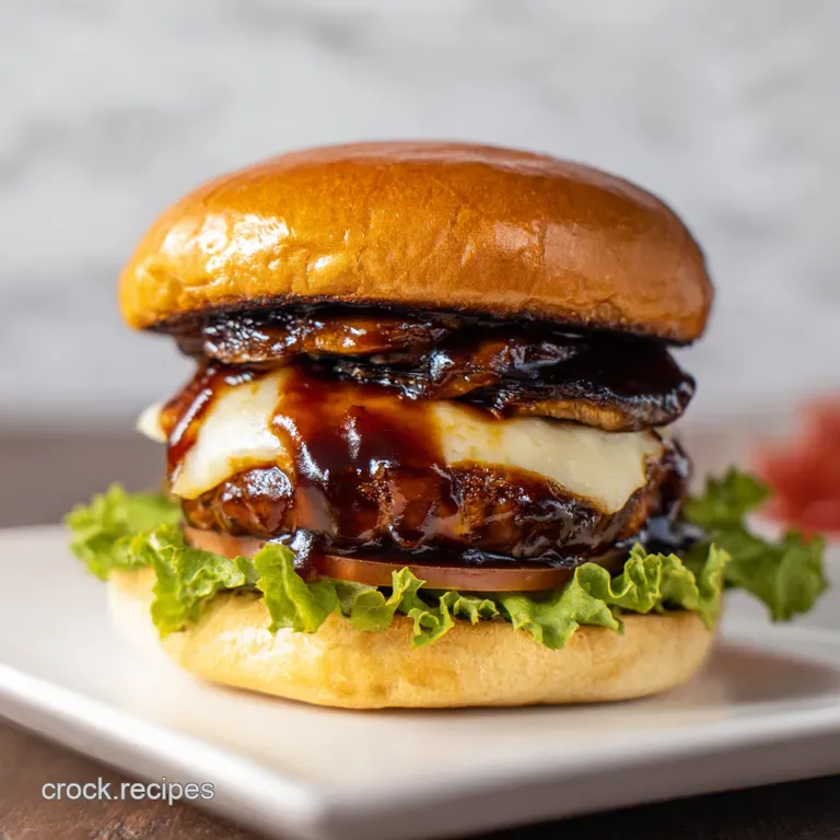 The Ultimate Grilled Portobello Burger with Balsamic Glaze presentation