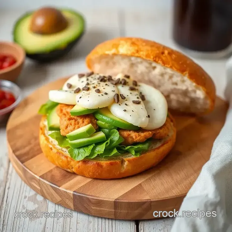 Toast Chicken Avocado Bagel Delight presentation