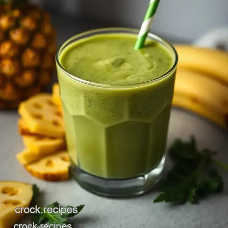 Tropical Kale Bliss: Pineapple Kale Smoothie presentation