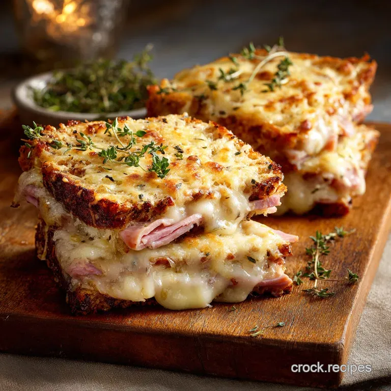 Hot Ham and Cheese: Ultimate Gourmet Baked Sandwich Melts presentation