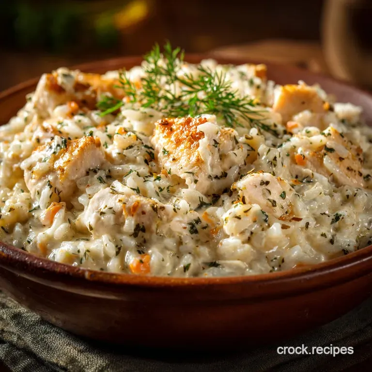 The Ultimate Setitandforgetit Creamy Crock Pot Chicken and Rice presentation