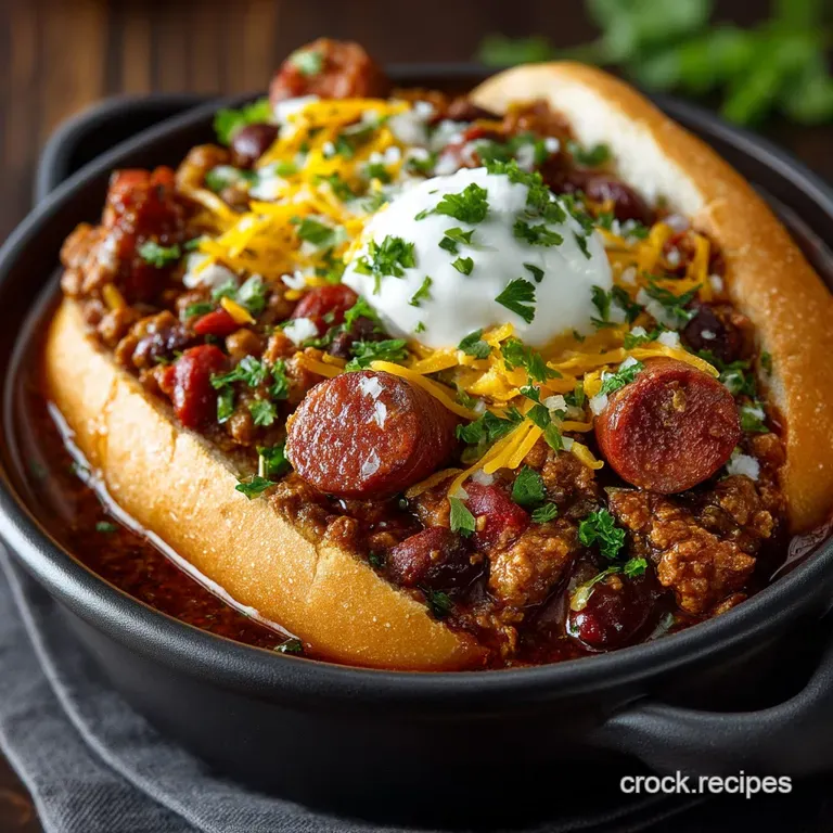 SlowCooked ClingOn Chili The Ultimate Crockpot Hot Dog Topping
