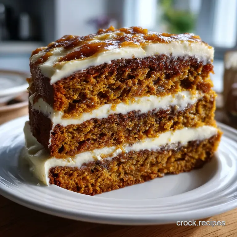 Pumpkin Spice Layer Cake with Cream Cheese Frosting presentation