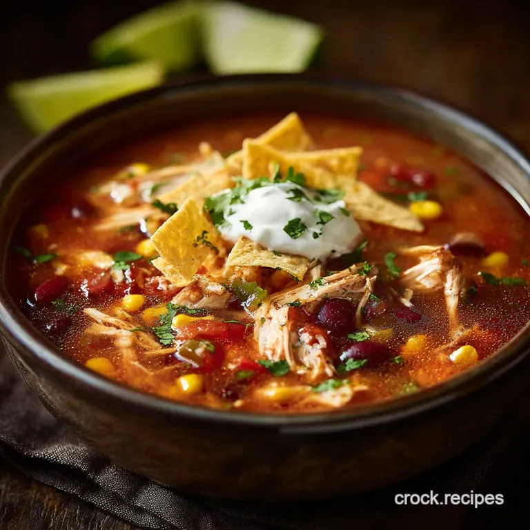 Crock Pot Chicken Tortilla Soup: Lazy Chefs Delight presentation