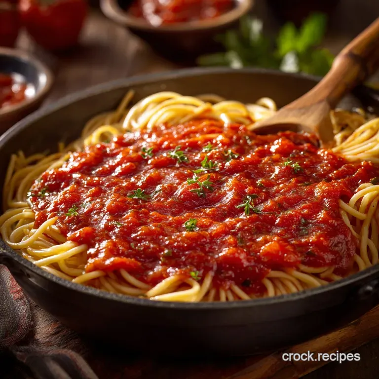 Homemade Spaghetti Sauce: Slow-Simmered Marinara presentation