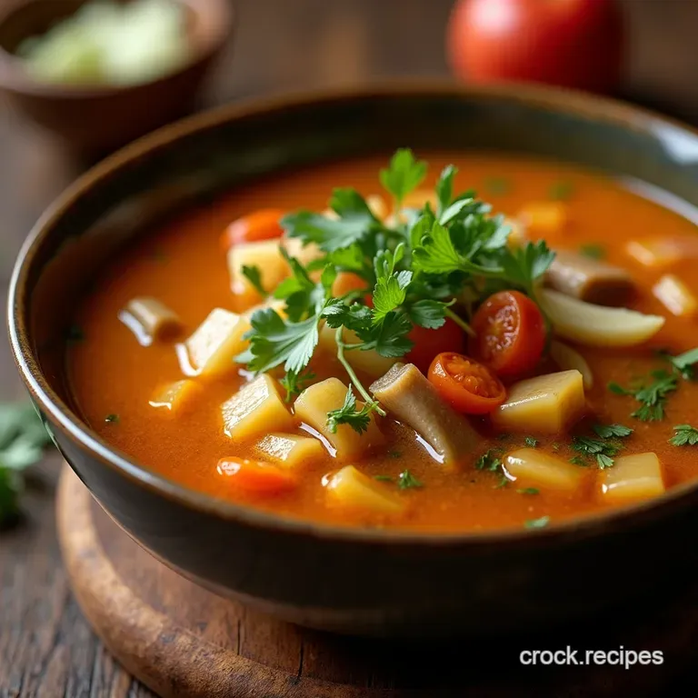 The Golden Broth Umami Bomb Chinese Vegetable Soup presentation