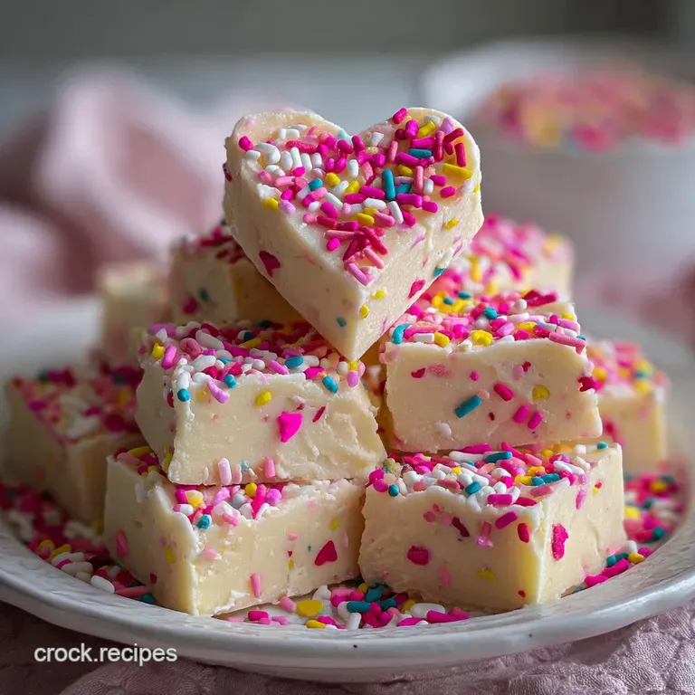 Amazing Valentine Sugar Cookie Fudge for Sharing with Sprinkles