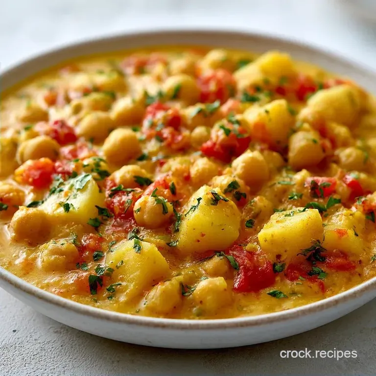 Creamy Vegetarian Crockpot Chickpea Curry