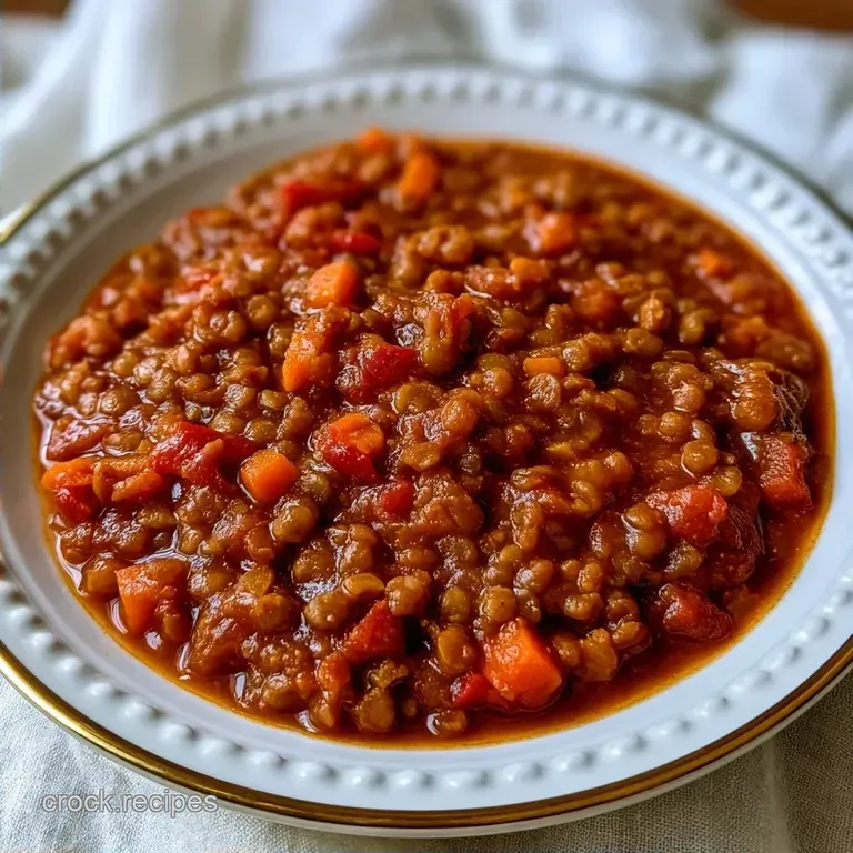 Hearty Crockpot Vegetarian Lentil Chili
