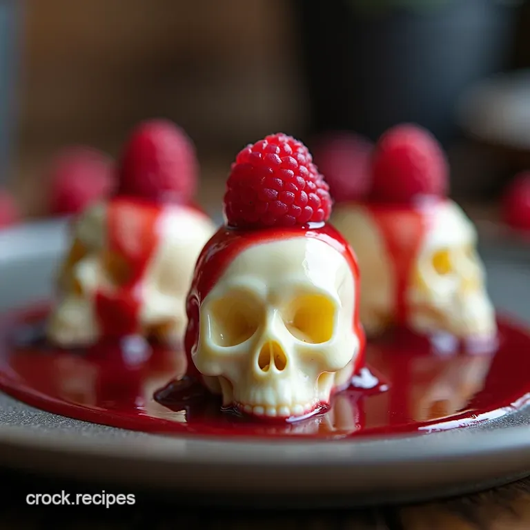 Decadent White Chocolate Skull Mousse Domes Halloween Dessert