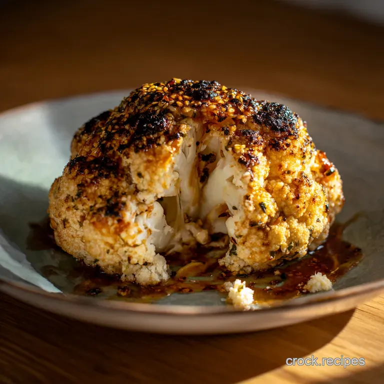 Whole Roasted Cauliflower with Smoked Paprika Lemon Glaze