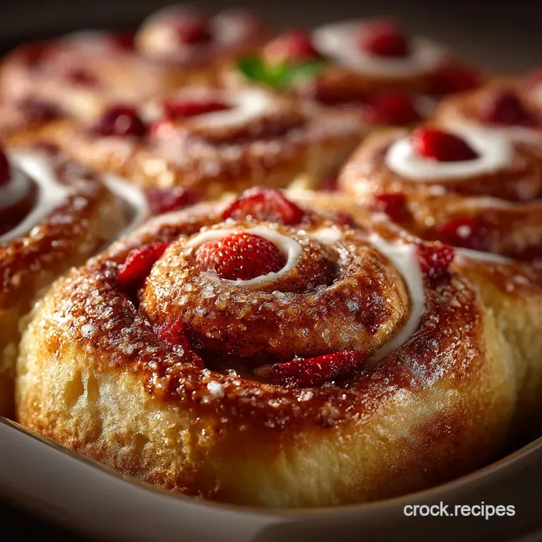 The Wimbledon Winner Strawberries Cream Sweet Rolls presentation