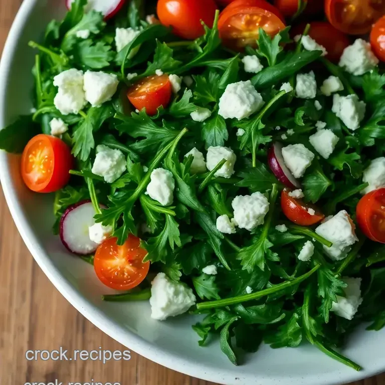 Zesty Arugula Salad with Lemon Vinaigrette presentation