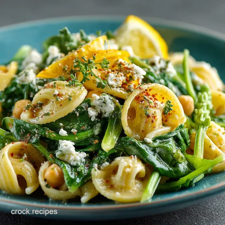 Sunshine in a Bowl Bright Lemon Feta Chickpea and Spinach Pasta Salad presentation