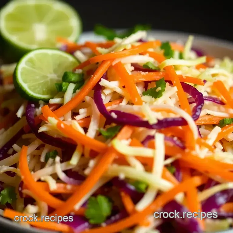 Zesty Lime Cilantro Coleslaw for Shrimp Tacos presentation