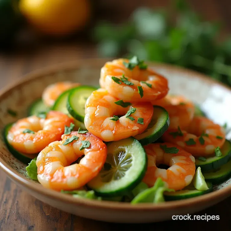 The Zesty Prawn Cucumber Crunch a Light Bright Summer Salad presentation