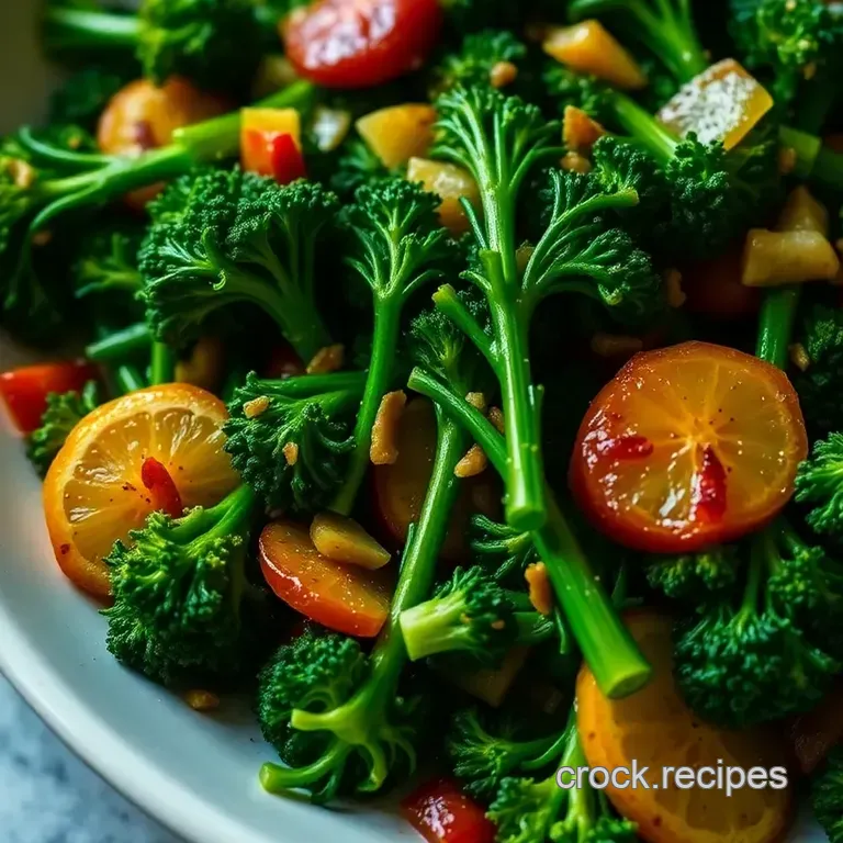 Zingy Ginger-Citrus Broccolini presentation