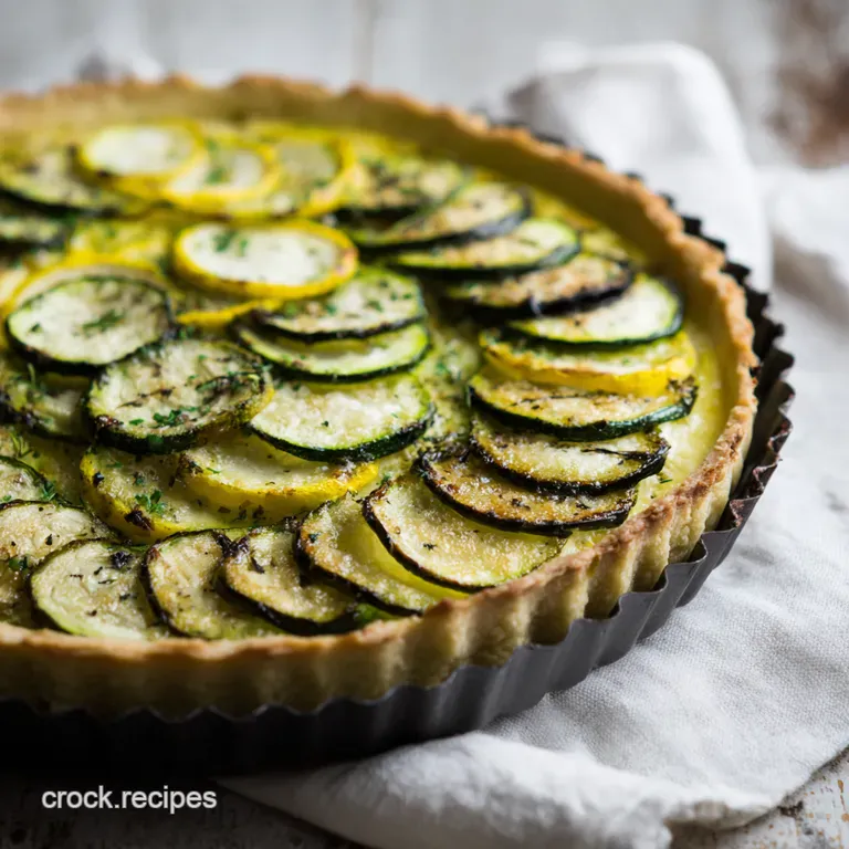 Zucchini Ricotta Tart with Lemon Herbs presentation